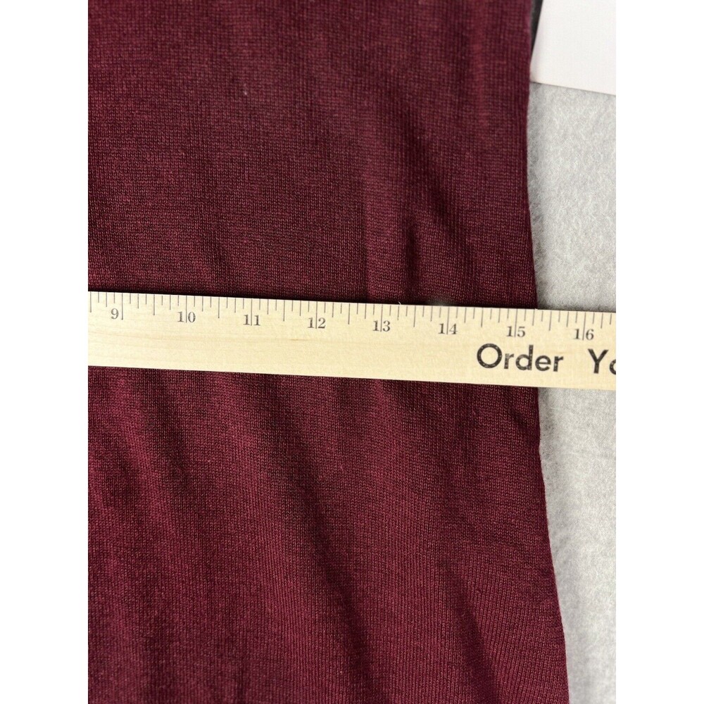 JustFab Sweater Dress Womens Small Burgundy Cold Shoulder Ribbed Bodycon Mini - Picture 7 of 13